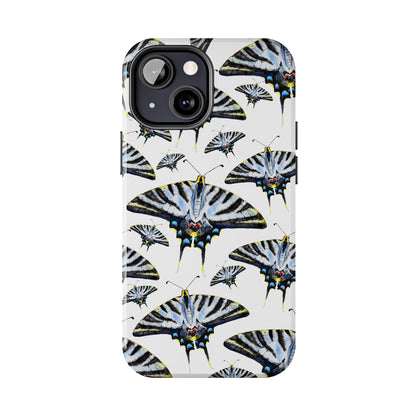 Light Blue Swallowtail Butterflies Watercolor Illustrated Pale Blue Tough Phone Case | Various Models