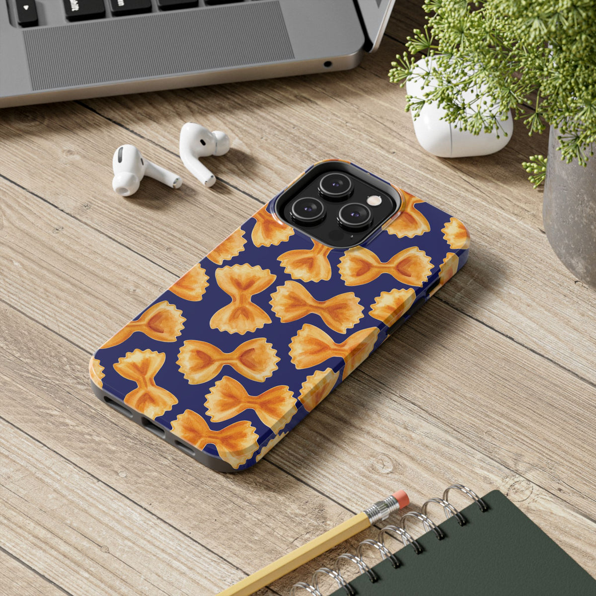 Copy of Copy of Tossed Farfalle Pasta Watercolor Illustrated Tough Phone Case | Various Models