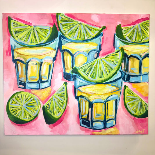 20”x24” Tequila Shots Acrylic on Canvas