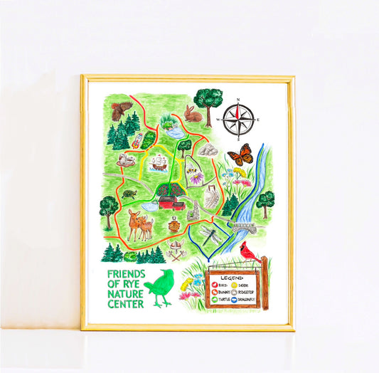 Print | Watercolor Map of Rye Nature Center