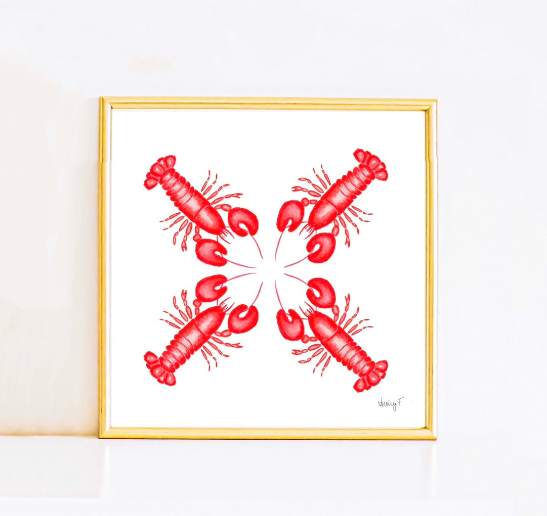 Print | Red Lobsters Watercolor