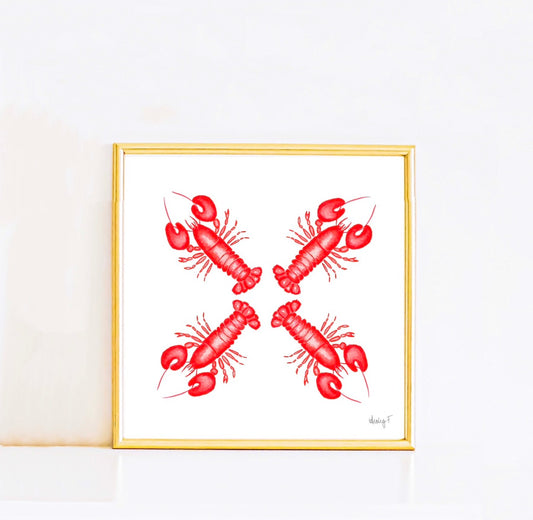 Print | Red Lobsters Watercolor