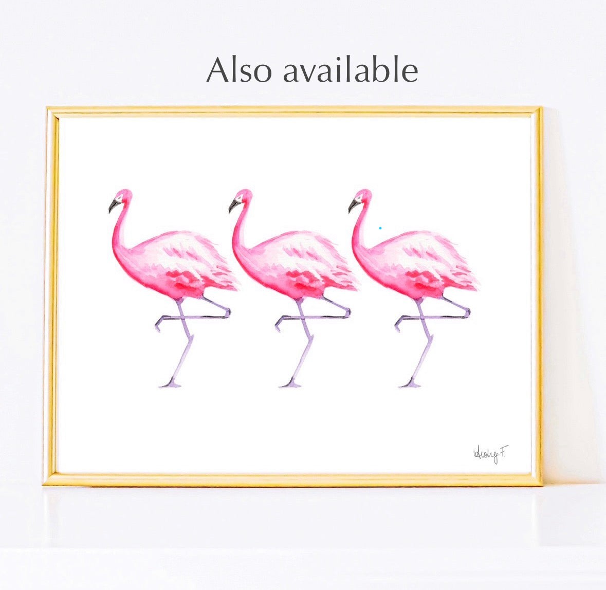 Hot Pink Flamingo Watercolor Print | Various Sizes