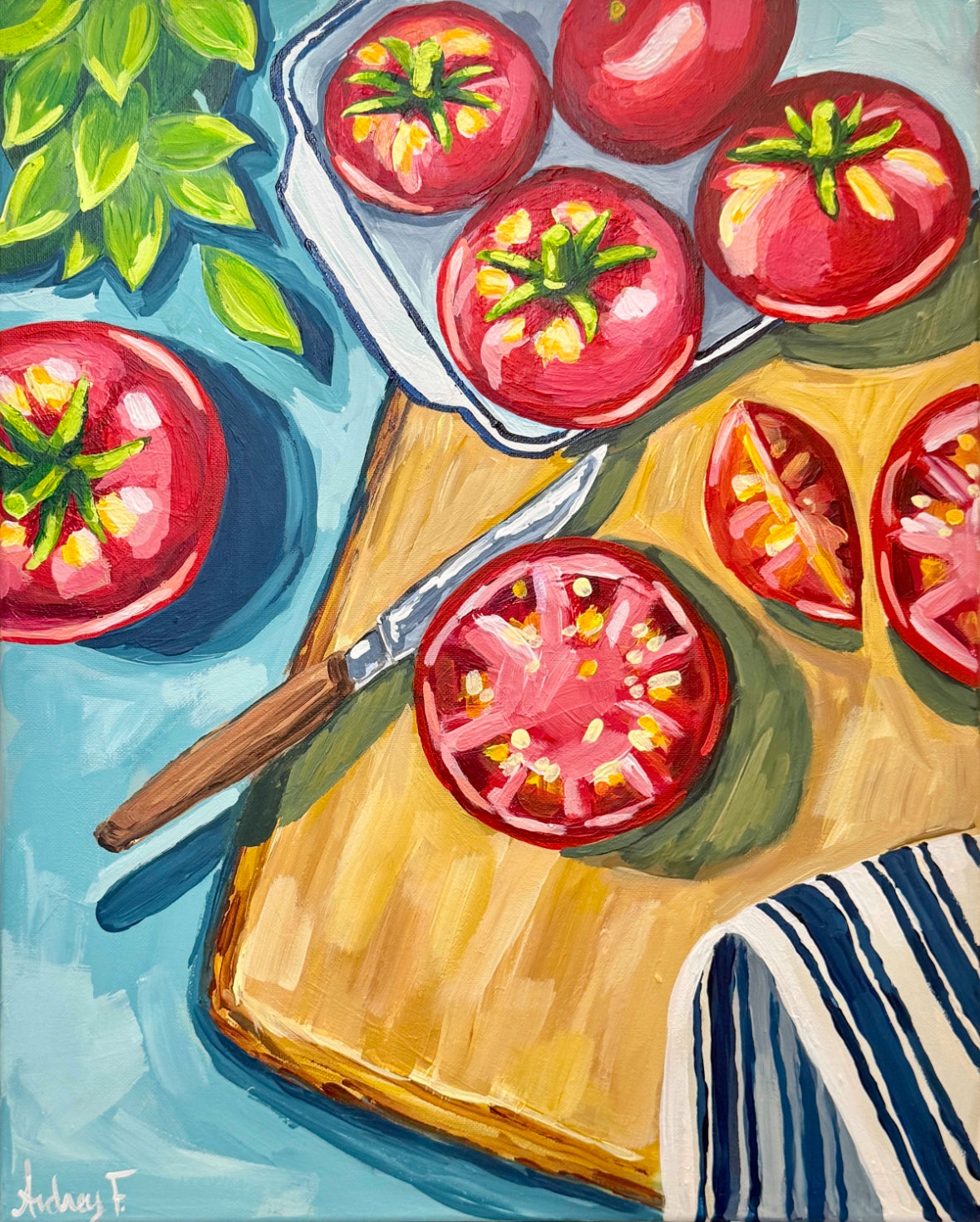 16”x20” Acrylic Tomatoes on Stretched Canvas