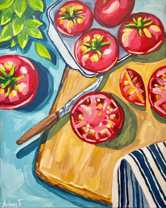 16”x20” Acrylic Tomatoes on Stretched Canvas