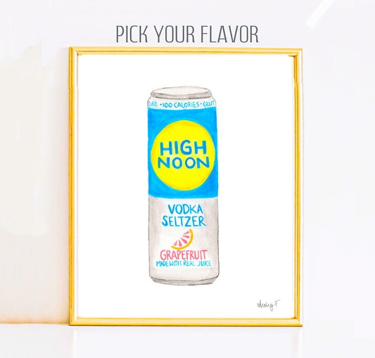 Print | High Noon Canned Cocktail Watercolor | Various Sizes