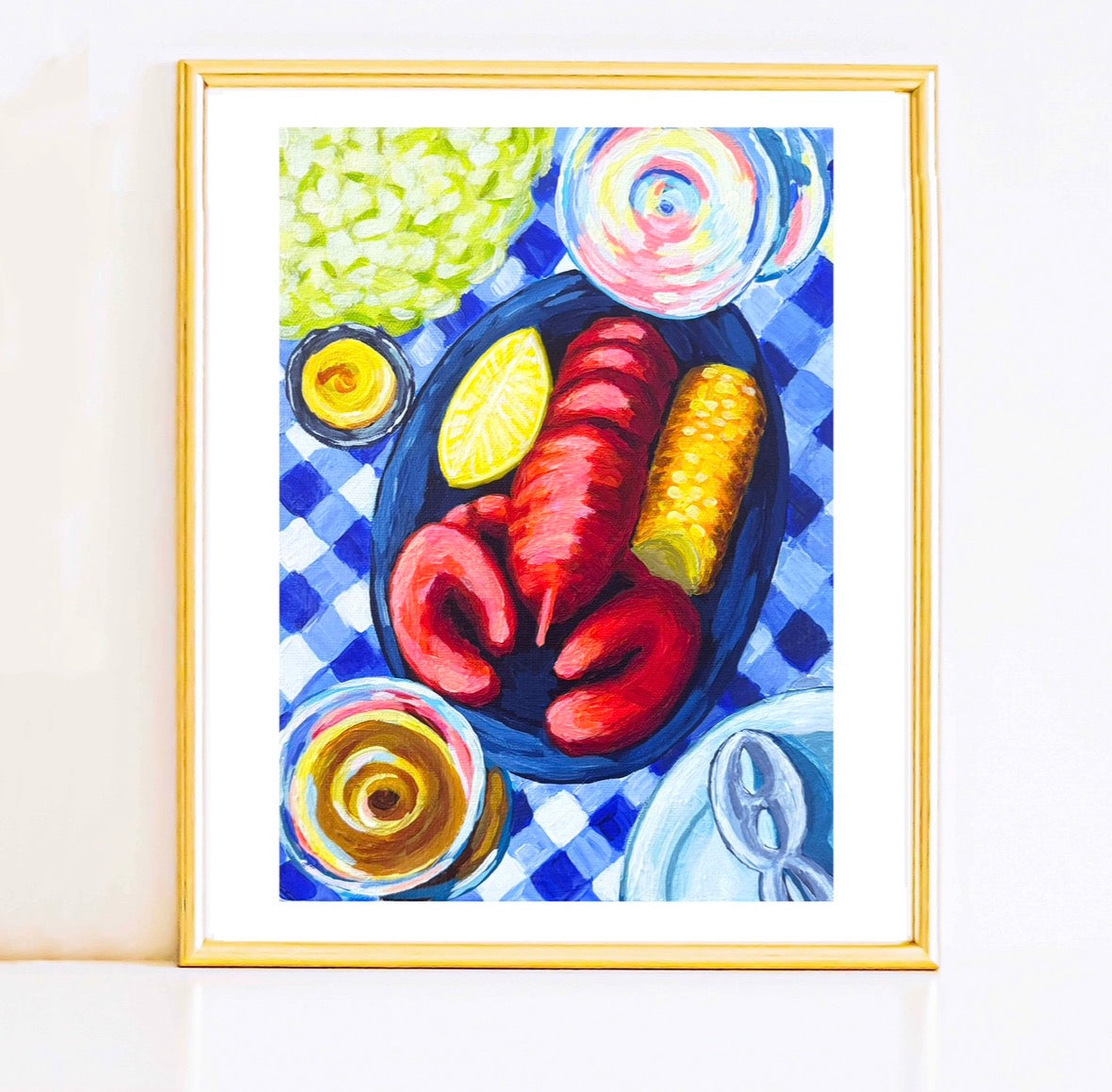 Coastal Summer Lobster Bake Tablescape Abstract Acrylic | Print