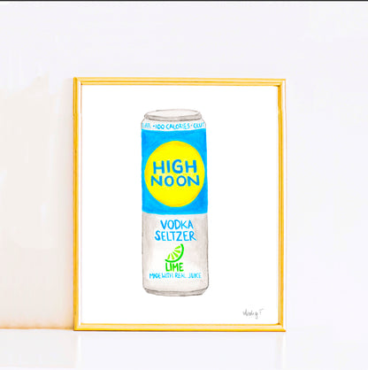 Print | High Noon Canned Cocktail Watercolor | Various Sizes