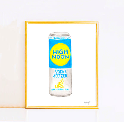 Print | High Noon Canned Cocktail Watercolor | Various Sizes