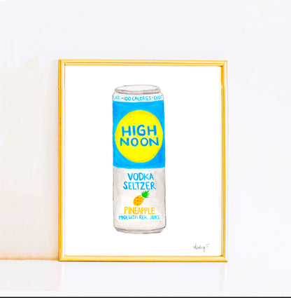 Print | High Noon Canned Cocktail Watercolor | Various Sizes