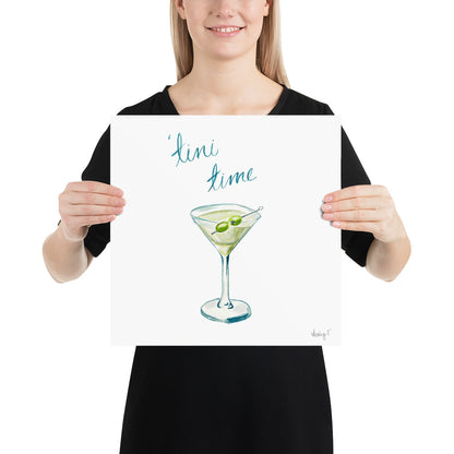 Print | Watercolor Tini Time Martini 14″×14″