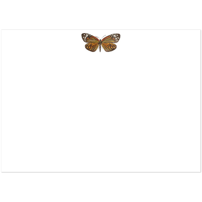 Set of 10 Butterfly Watercolor Illustrated Flat Notecards & Envelopes | 2 Sizes 5R (5 x 7″)