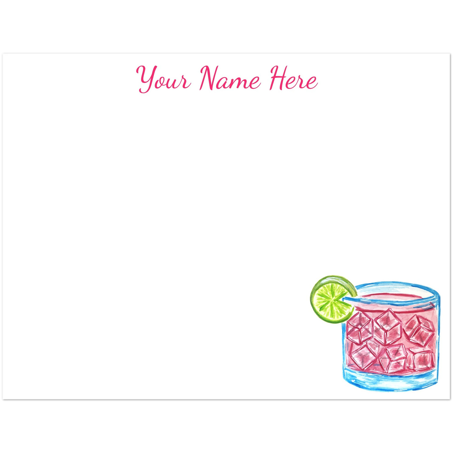 Personalized Paloma Watercolor Illustrated Flat Notecards | Set of 10 Cards & Envelopes | 2 Sizes