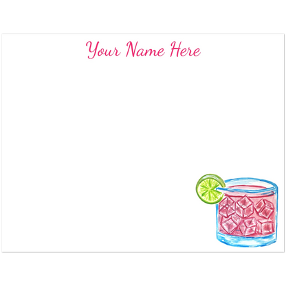 Personalized Paloma Watercolor Illustrated Flat Notecards | Set of 10 Cards & Envelopes | 2 Sizes