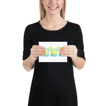 Print | Watercolor Spicy Margarita Trio 5″×7″ 5″×7″
