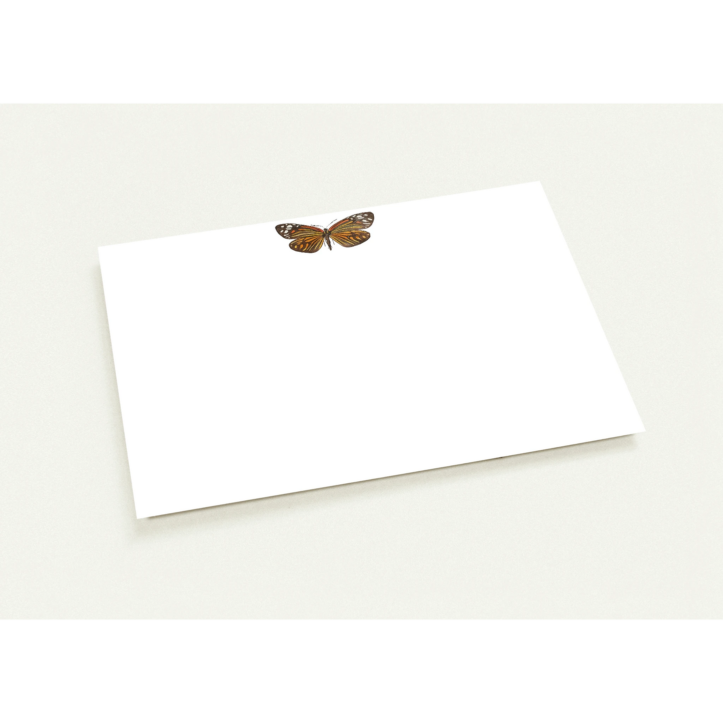 Set of 10 Butterfly Watercolor Illustrated Flat Notecards & Envelopes | 2 Sizes