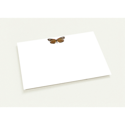 Set of 10 Butterfly Watercolor Illustrated Flat Notecards & Envelopes | 2 Sizes