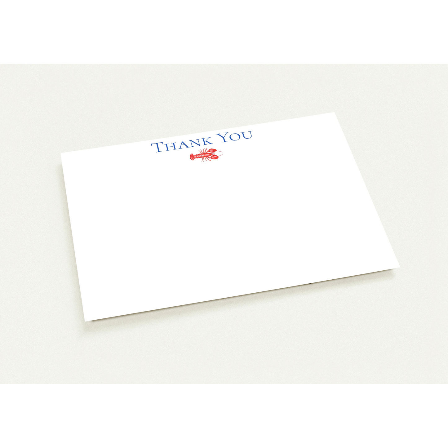 Thank You Red Lobster Illustrated Flat Notecards | Set of 10 Cards & Envelopes | 2 Sizes
