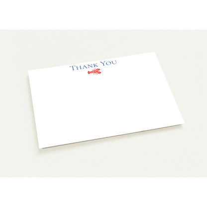 Thank You Red Lobster Illustrated Flat Notecards | Set of 10 Cards & Envelopes | 2 Sizes