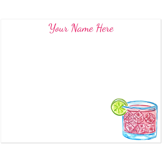 Personalized Paloma Watercolor Illustrated Flat Notecards | Set of 10 Cards & Envelopes | 2 Sizes 4.25x5.5″ (SM)
