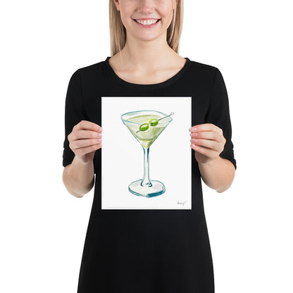 Print | Watercolor Martini Glass 8×10