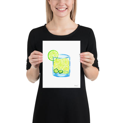 Print | Watercolor Spicy Margarita 8″×10″