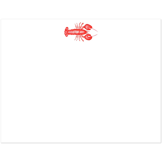 Red Lobster Watercolor Illustrated Flat Note Cards & Envelopes | Set of 10 | 2 Sizes 4.25x5.5″ (SM)