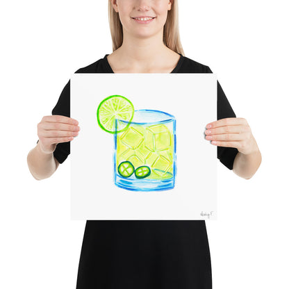 Print | Watercolor Spicy Margarita 14″×14″