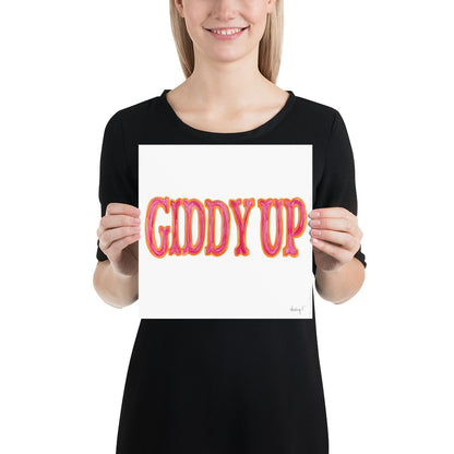 Print | Hot Pink & Orange Giddy Up Watercolor | Various Sizes