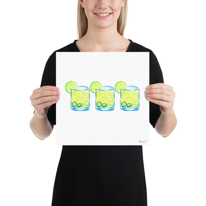 Print | Watercolor Spicy Margarita Trio