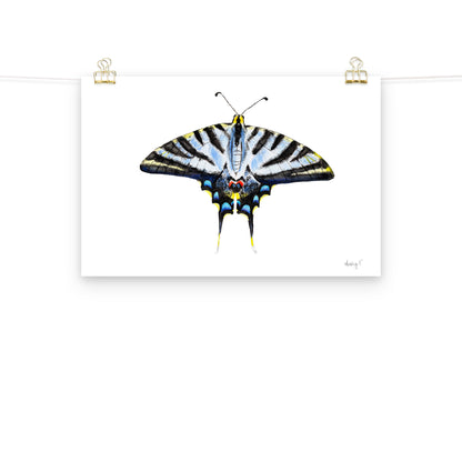 Light Blue Swallowtail Butterfly Watercolor Print | Various Sizes 12″×18″
