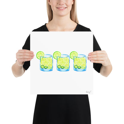 Print | Watercolor Spicy Margarita Trio
