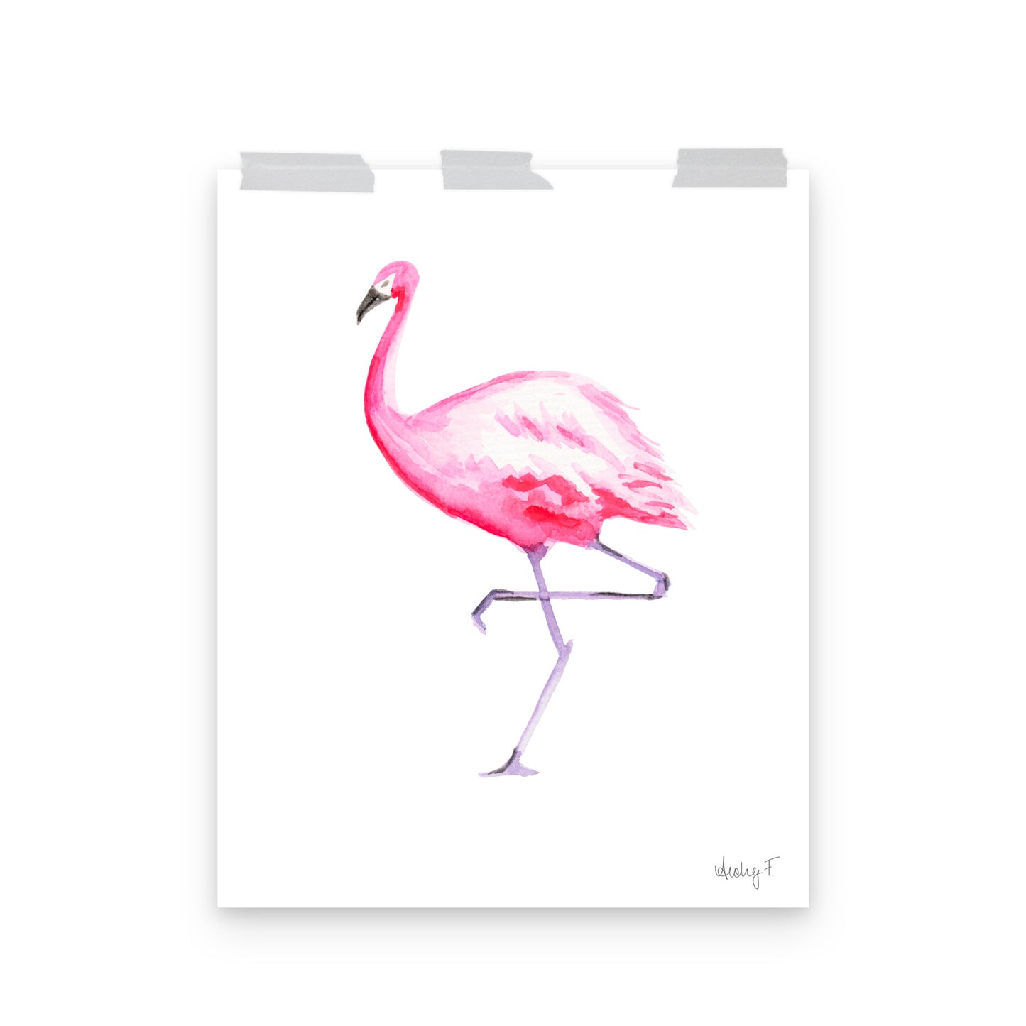 Hot Pink Flamingo Watercolor Print | Various Sizes