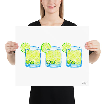 Print | Watercolor Spicy Margarita Trio