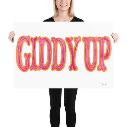 Print | Hot Pink & Orange Giddy Up Watercolor | Various Sizes