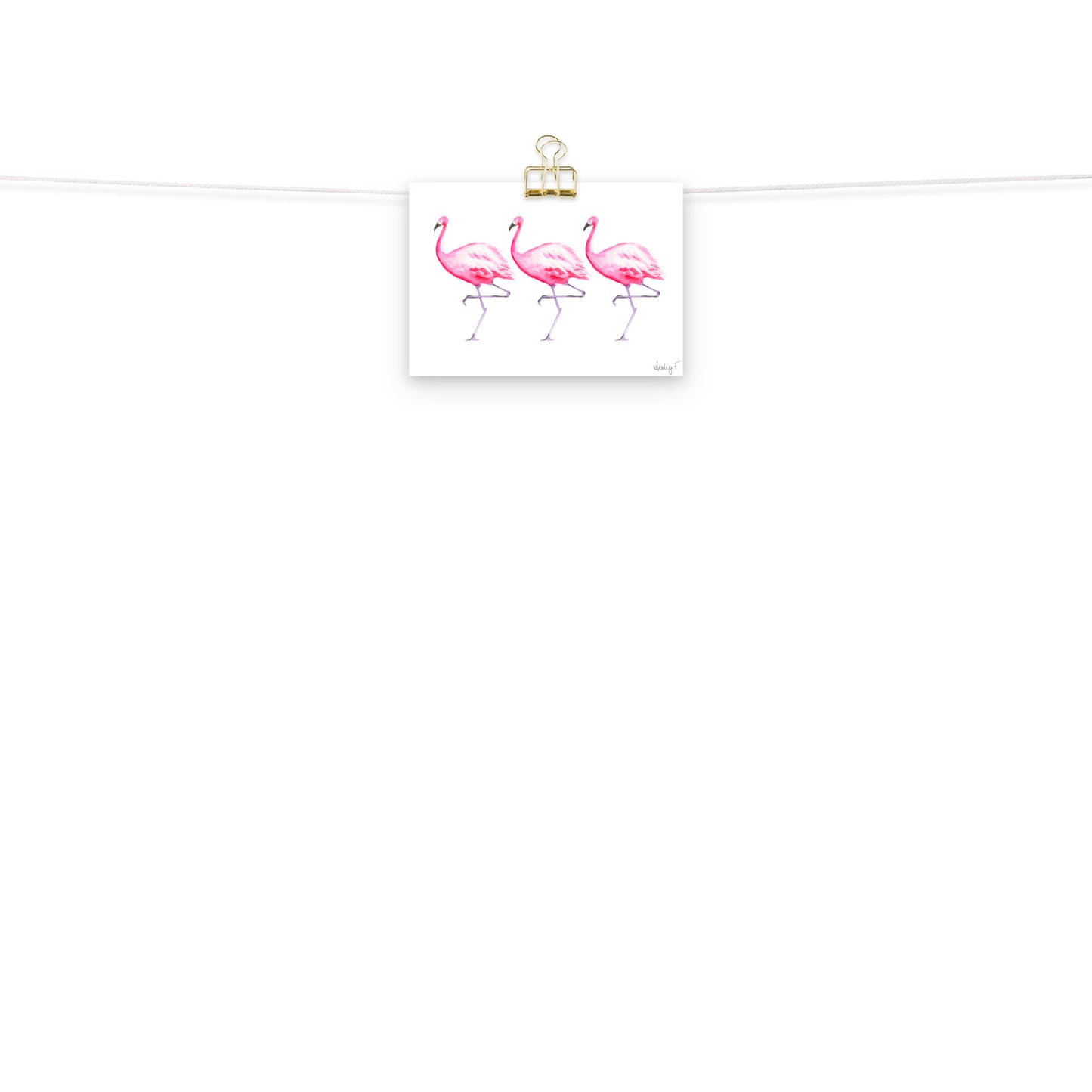 Hot Pink Flamingo Trio Watercolor Print | Various Sizes