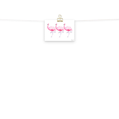 Hot Pink Flamingo Trio Watercolor Print | Various Sizes