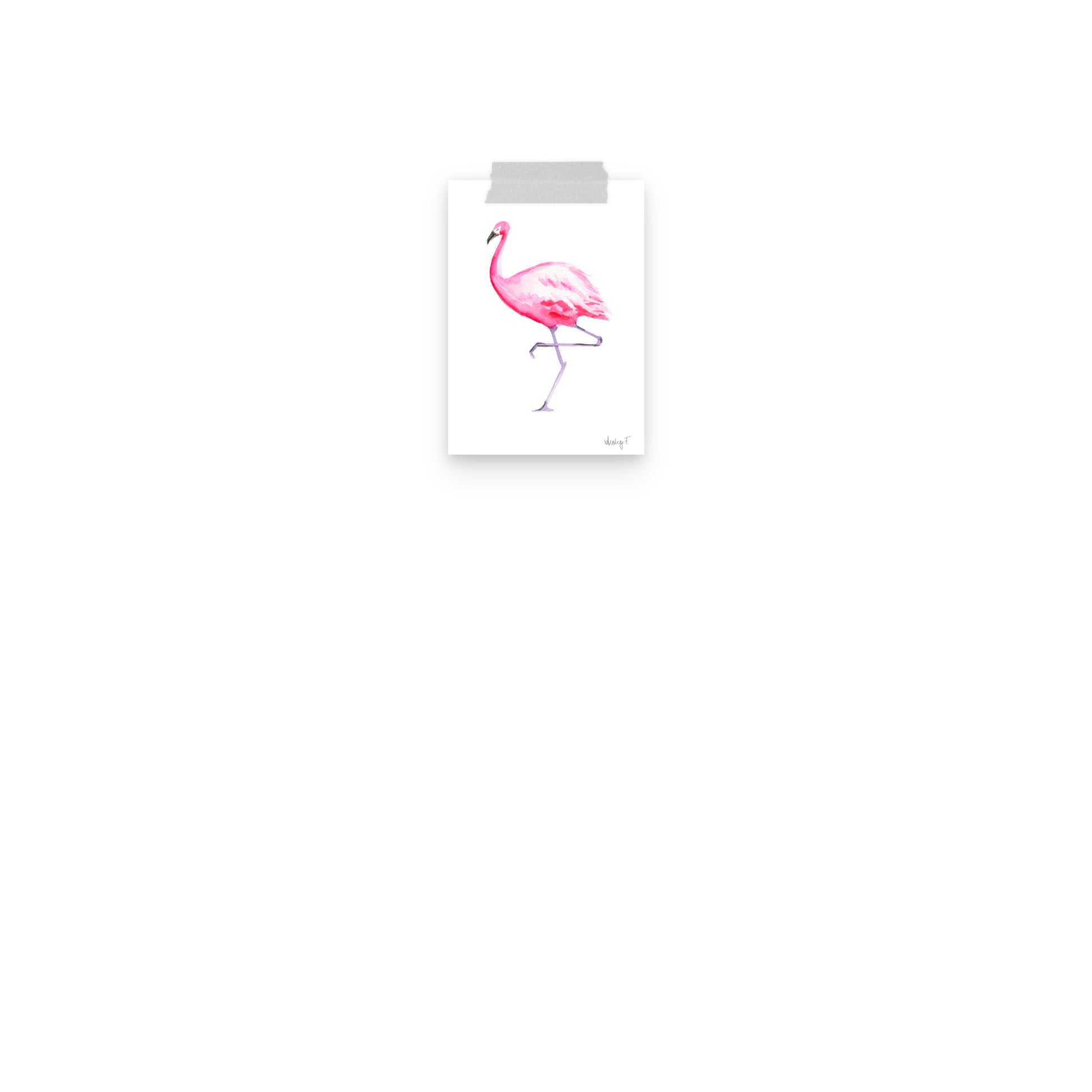 Hot Pink Flamingo Watercolor Print | Various Sizes