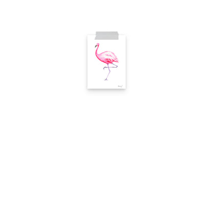 Hot Pink Flamingo Watercolor Print | Various Sizes