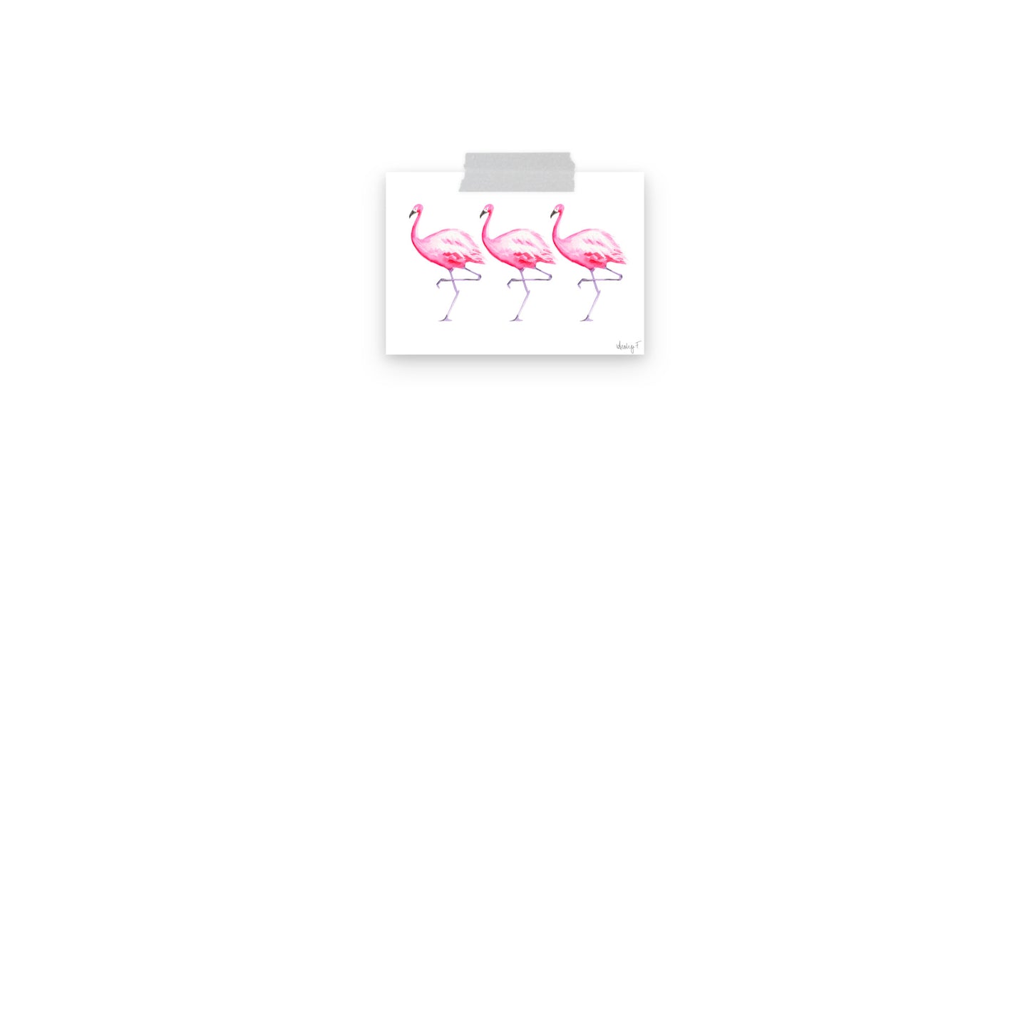 Hot Pink Flamingo Trio Watercolor Print | Various Sizes