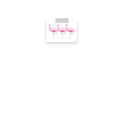 Hot Pink Flamingo Trio Watercolor Print | Various Sizes
