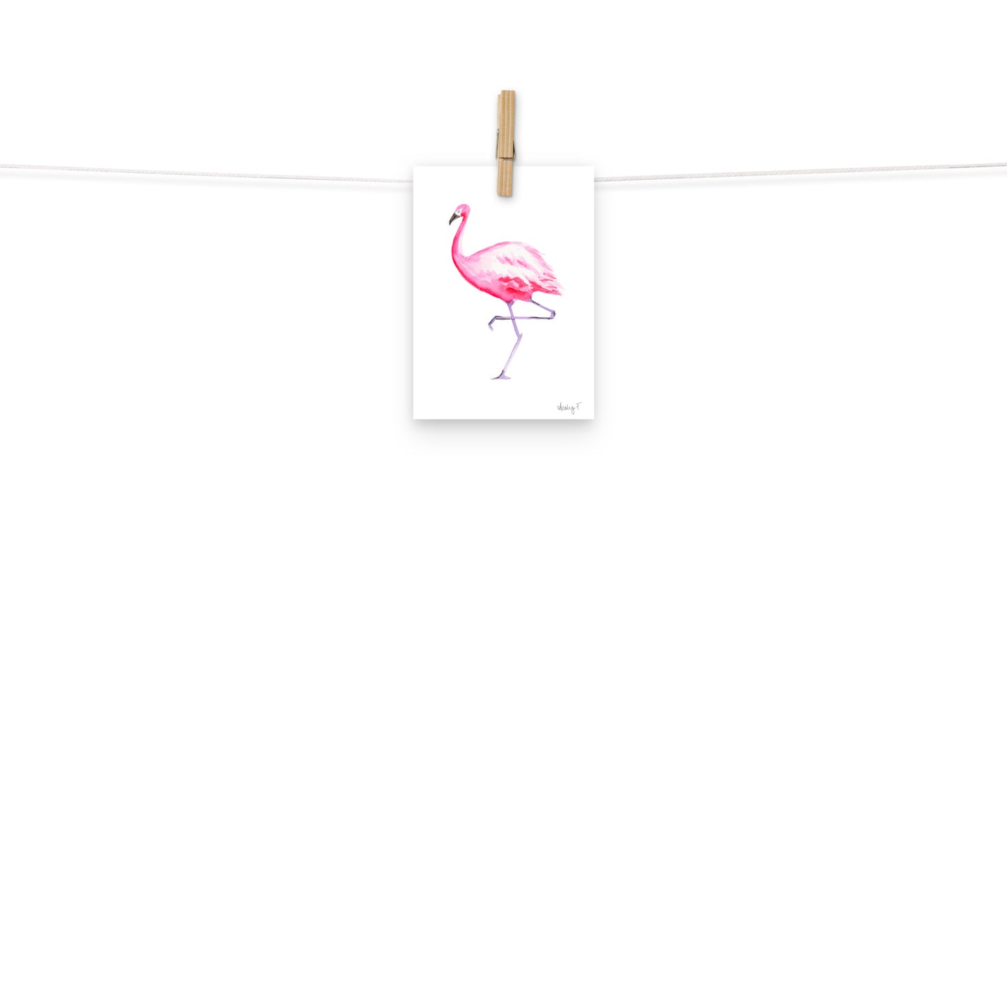 Hot Pink Flamingo Watercolor Print | Various Sizes