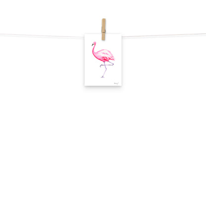 Hot Pink Flamingo Watercolor Print | Various Sizes