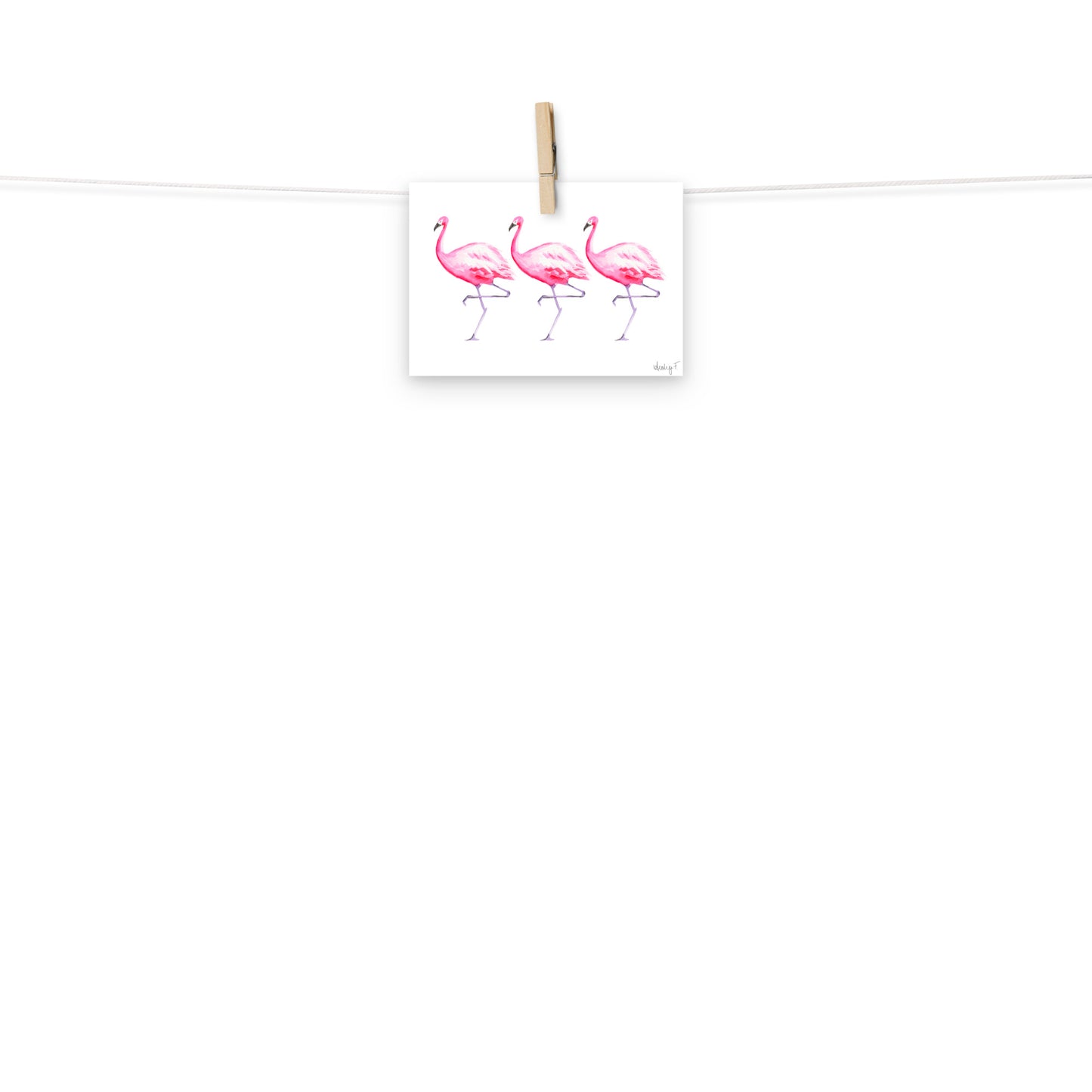 Hot Pink Flamingo Trio Watercolor Print | Various Sizes