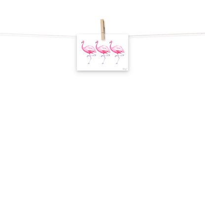 Hot Pink Flamingo Trio Watercolor Print | Various Sizes