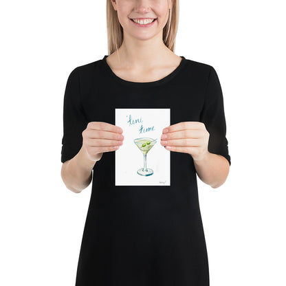 Print | Watercolor Tini Time Martini 5″×7″