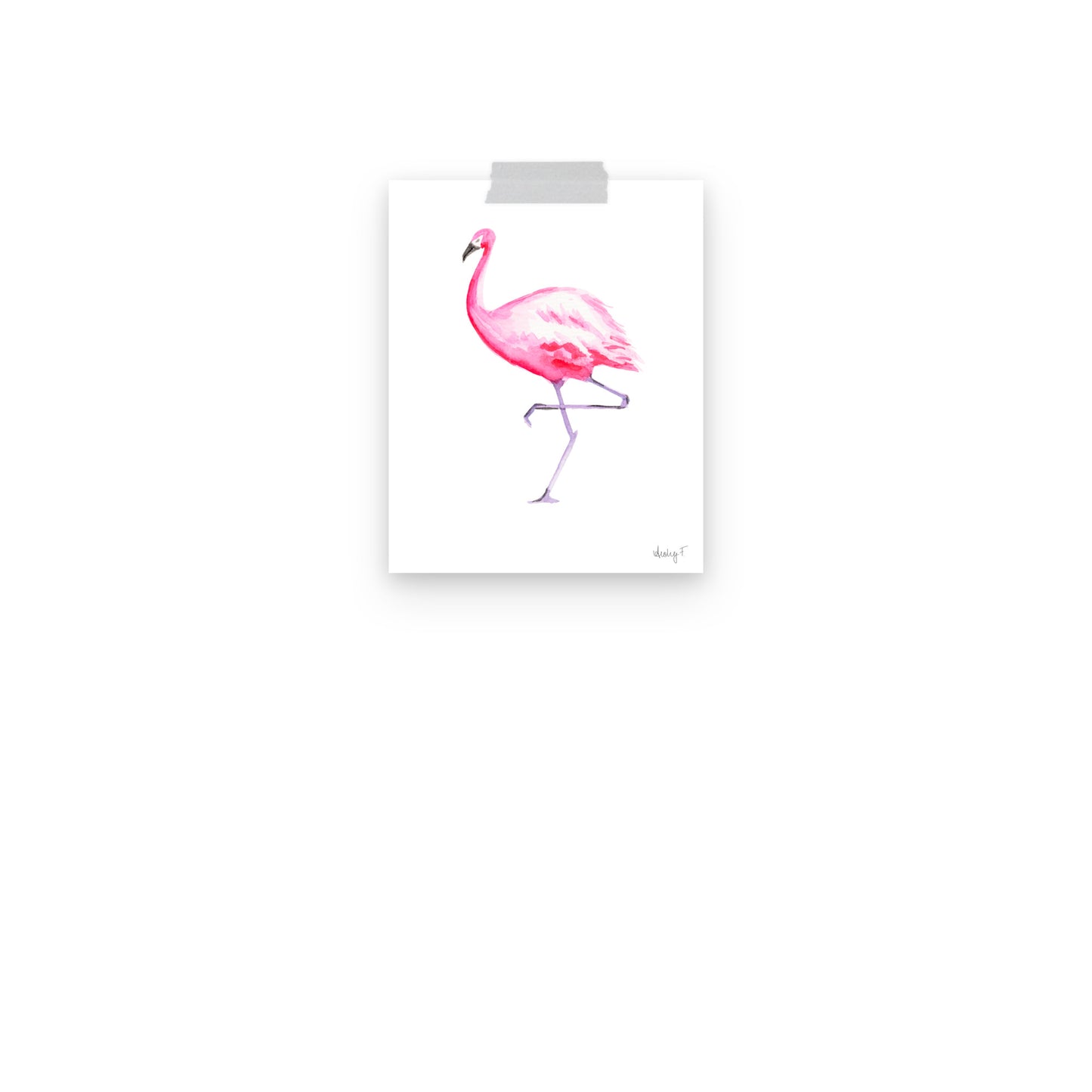 Hot Pink Flamingo Watercolor Print | Various Sizes