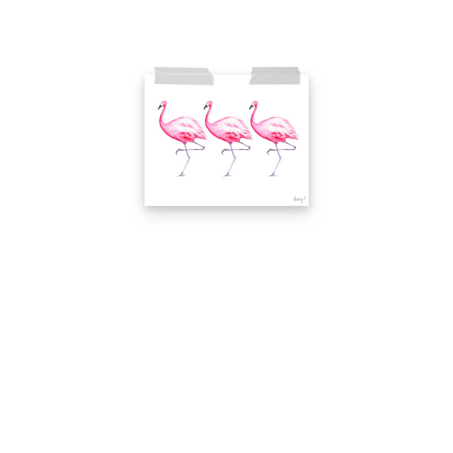 Hot Pink Flamingo Trio Watercolor Print | Various Sizes