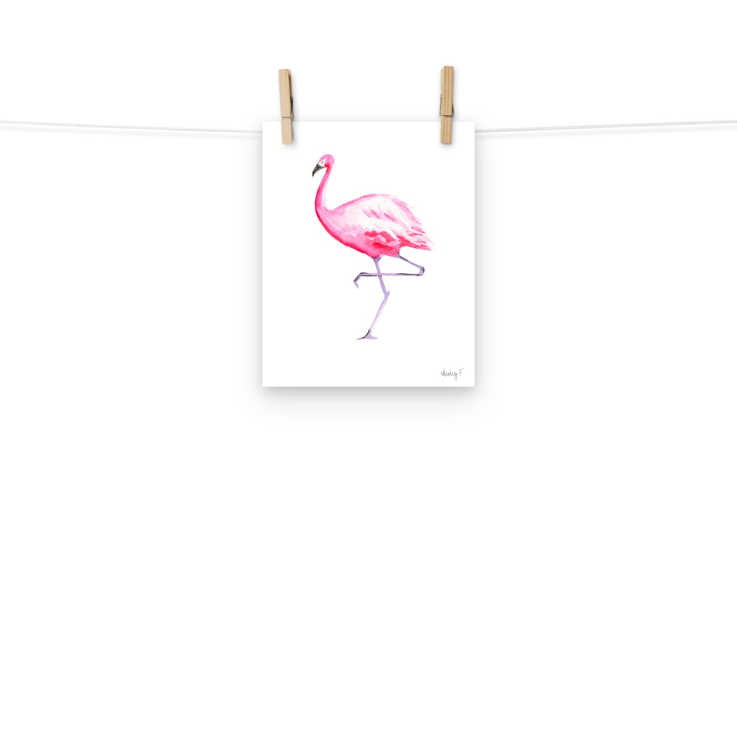 Hot Pink Flamingo Watercolor Print | Various Sizes