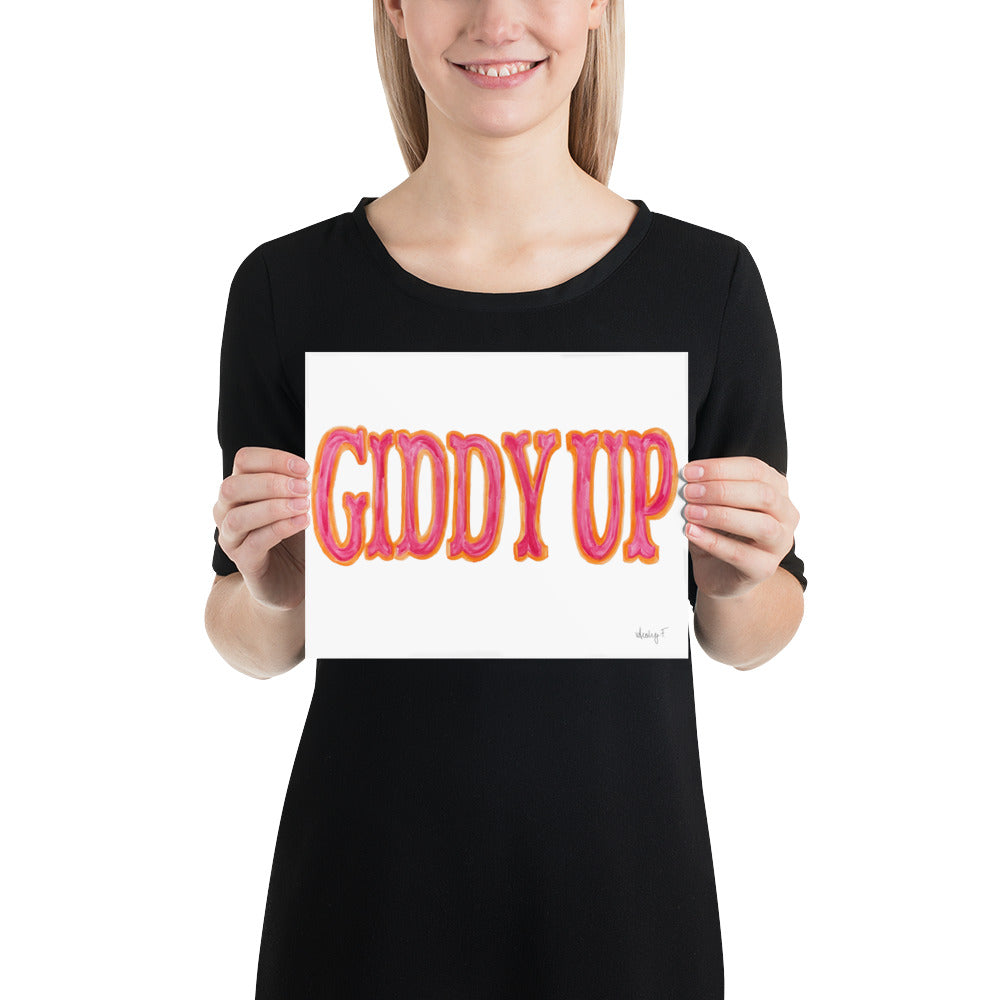 Print | Hot Pink & Orange Giddy Up Watercolor | Various Sizes